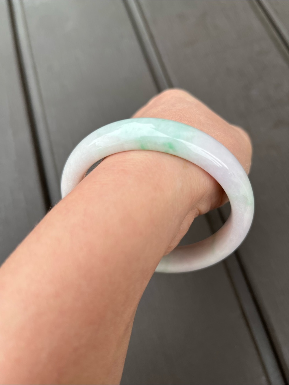 BW089-RM 56.2mm Certified Untreated Grade A Burmese Jadeite Bangle Jade Bracelet - Picture 10 of 16